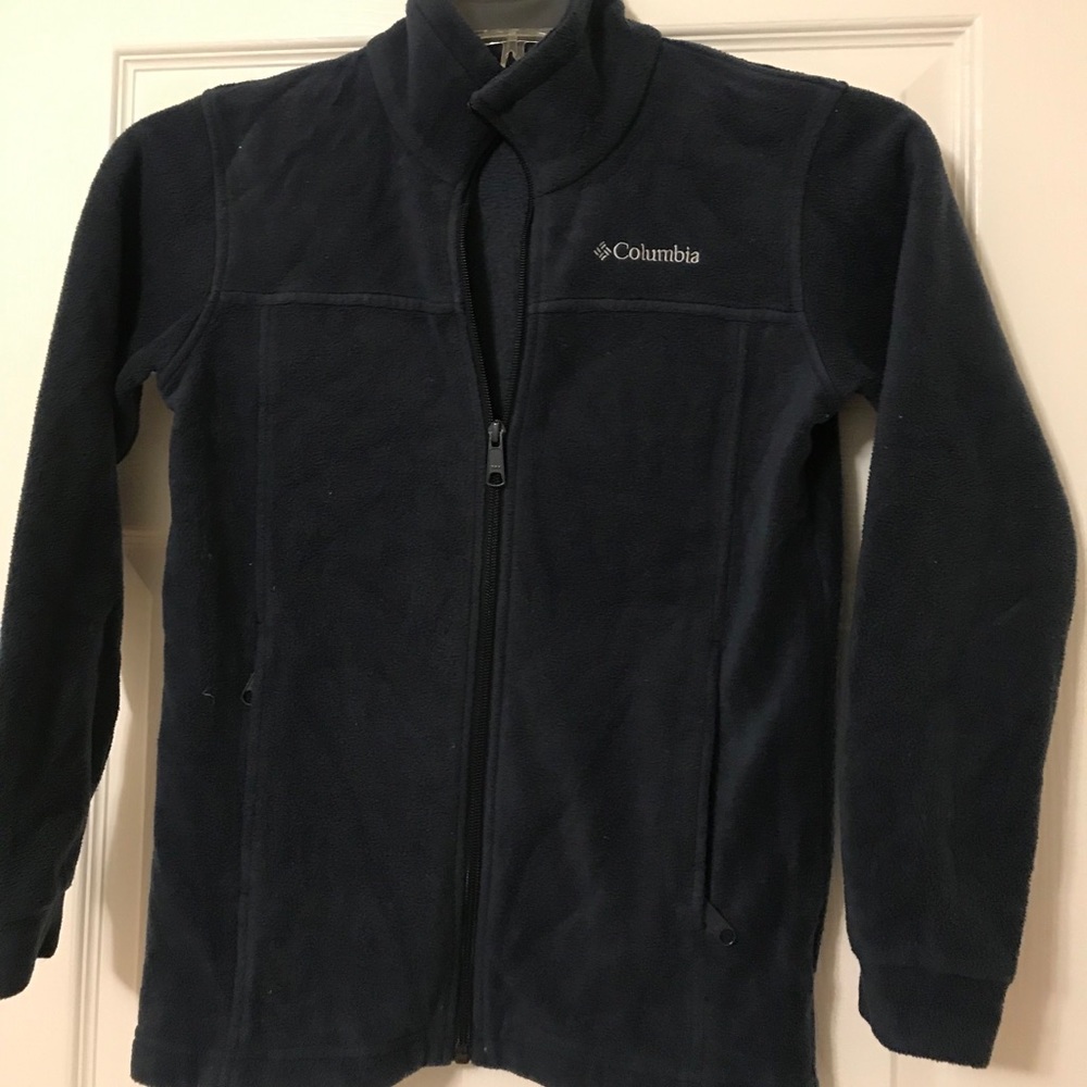 Boys dark navy blue Columbia zipup